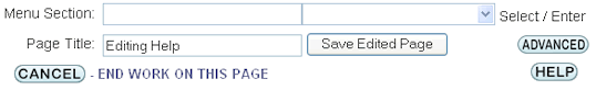 Menu and Page selector
